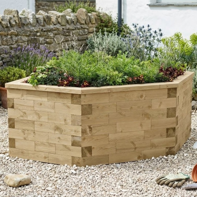 Jardinera elevada hexagonal alta / 2,14 x 1,14 x 0,75 m