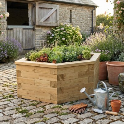Jardinera hexagonal / 1,55 x 0,924 x 0,45 m
