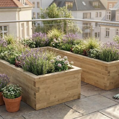 Jardinera grande en forma de U / 3,75 x 2,625 x 0,55 m