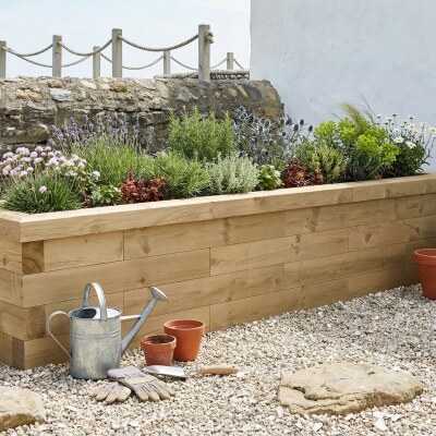 Jardinera elevada de madera / 2,25 x 0,45 x 0,45 m