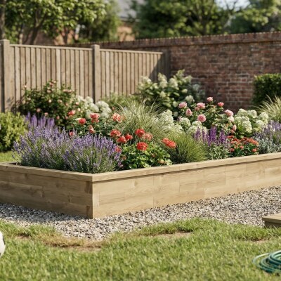 Jardinera elevada rectangular extragrande / 600 x 150 x 35 cm