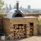 Mesa para horno de pizza con zona de preparación / 150 x 90 x 95 cm