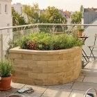 Jardinera elevada de esquina curva / 75 x 75 x 55,0 cm