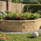 Jardinera elevada de esquina curva grande / 225 x 225 x 45 cm