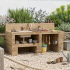 Cocina de barro para niños / 1,5 x 0,6 x 0,55 m