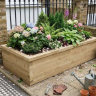 Macizo de flores elevado de madera / 2,25 x 1,125 x 0,55 m