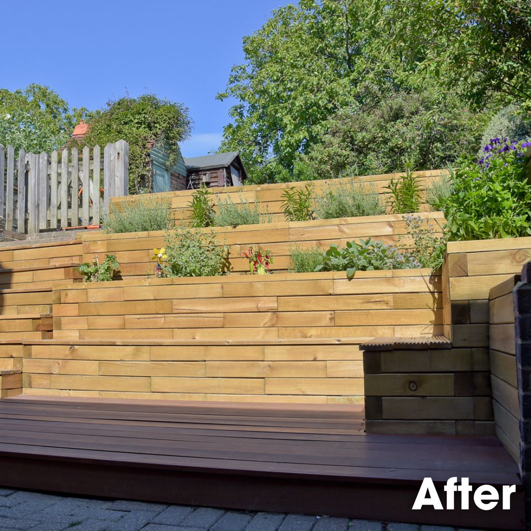 Sloped gardenn after Sloped garden after