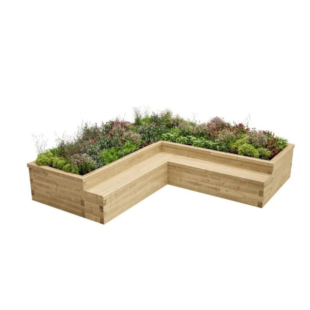 L shape planter bench L shape planter bench